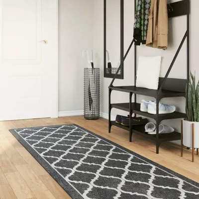 Immagine prodotto di vidaXL Tappeto Lavabile Bianco e Nero 80x300 cm Antiscivolo