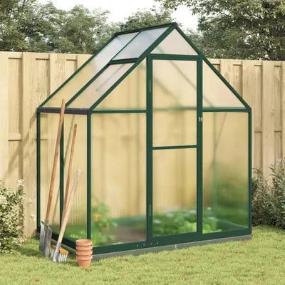 Produktbild von Gewächshaus mit Fundamentrahmen Grün 169x114x202 cm Aluminimum - Gewächshäuser CC23168