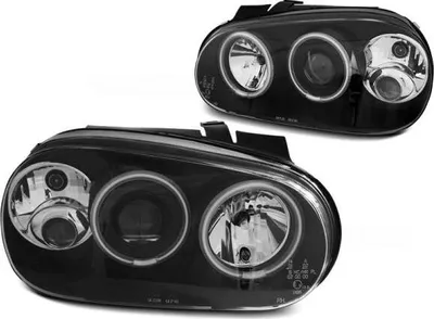 Produktbild von Scheinwerfer CCFL Angel Eyes passend für VW Golf 4  97-03 Schwarz mit Nebelscheinwerfer