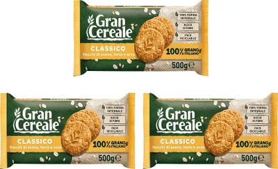 Produktbild von 3x Mulino bianco Gran Cereale Classico korn getreide kekse Multi Cerealien 500g