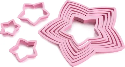 Produktbild von Set mit 10 Ibili-Keksformen, Kunststoff, 4–20 cm, rosa