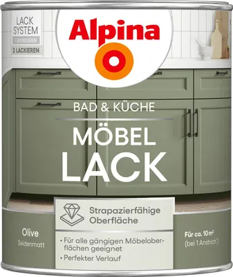 Produktbild von Alpina Bad & Küche Möbel-Lack 750ml Olive seidenmatt