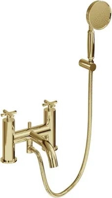 Produktbild von Casa Padrino Luxus Badewannenarmatur Gold - Messing Badewannen Armatur mit Handbrause - Luxus Badezimmer Zubehör