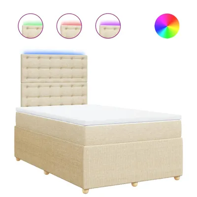 Produktbild von vidaXL Boxspringbett mit Matratze Creme 120x190 cm Stoff