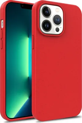 A red iPhone case is shown next to an iPhone.