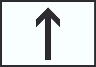 Produktbild von Richtungspfeil hoch Schild waagerecht schwarz weiss Pfeil A1 (594x841mm)