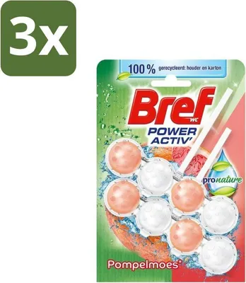 Productafbeelding van Bref - Toiletreiniger - Pronature Grapefruit - Dubbelpak - Voordeelverpakking - 3 stuks