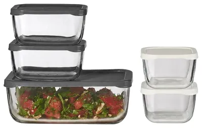 Produktbild von Pasabahce Snowbox Lebensmittelbehälter  (1,225 l + 2×420 ml + 2×275 ml)