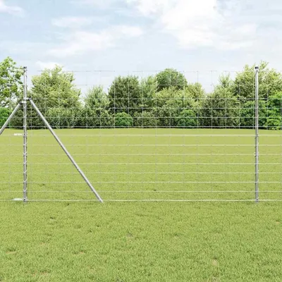 Produktbild von Geschweißter Drahtzaun aus verzinktem Stahl mit Pfosten, 25 x 1,4 m, für Garten, Terrasse und Außenbereich