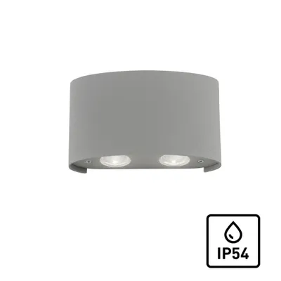 Zdjęcie produktu dla Kinkiet zewnętrzny LED CARLO srebrny 3W Ciepła biel 410lm aluminium wym:8x13x3,7cm IP54 Paul Neuhaus