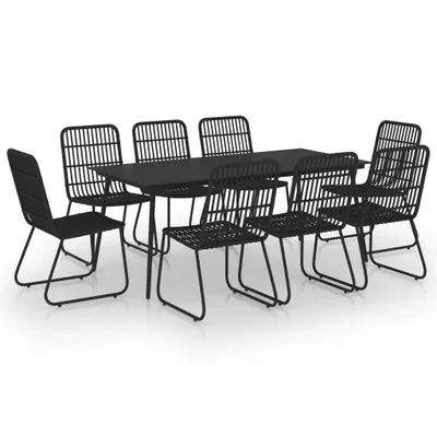 Immagine prodotto di vidaXL set da pranzo da giardino 9 pezzi in rattan e vetro