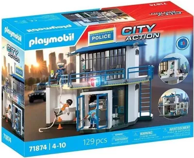 Zdjęcie produktu dla PLAYMOBIL Posterunek Policji z Salą Dochodzeń City Action 71874, 129 elementów, od 4 lat