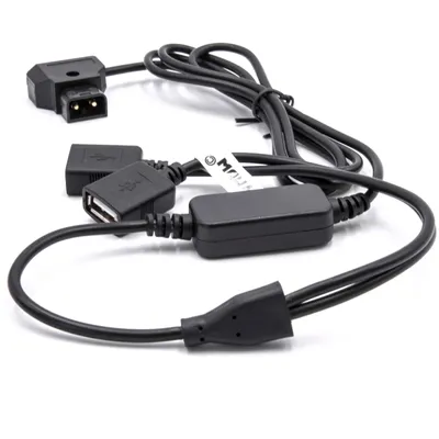 Produktbild von vhbw Adapter Kabel D-Tap (m) auf 2x USB (weiblich) für diverse Kameras - 1,8 m Schwarz