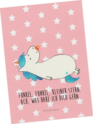 Produktbild von Mr. & Mrs. Panda Postkarte Einhorn Schnuller - Rot Pastell - Geschenk, Mutter, Säugling, Mama, Ansichtskarten, Fotokarte, Einhörner, Grußkarte, Geburtstag, Ansichtskarte