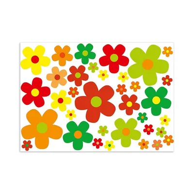 Produktbild von Aufkleber-Set Blumen Blümchen bunt I Flower-Power Sticker für Roller Fahrrad Notebook Laptop Handy Auto-Aufkleber I wetterfest I kfz_243
