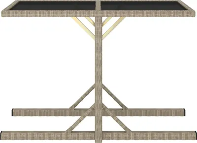 Produktbild von vidaXL Gartentisch Beige 110×53×72 cm Glas und Poly Rattan