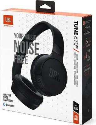 Zdjęcie produktu dla JBL Tune 670NC, Przewodowy i Bezprzewodowy, Połączenia/muzyka, 20 - 20000 Hz, 174 g, Zestaw słuchawkowy, Czarny
