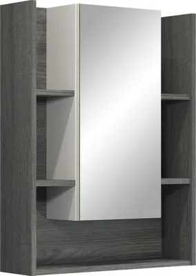 Produktbild von Badezimmerspiegelschrank "Daily" in Weiß Hochglanz mit einer Tür und 5 Fächern. Abmessungen (BxHxT) 60x77x18 cm