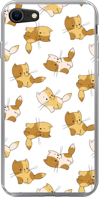 Produktbild von MuchoWow® Handyhülle Schutzhülle Hülle für Telefoonhoesje iPhone SE 2020 Muster - Katze - Kätzchen - Jungen - Mädchen - Kinder - Kind Silikon Softcase Handy Hülle - Kartenbesitzer