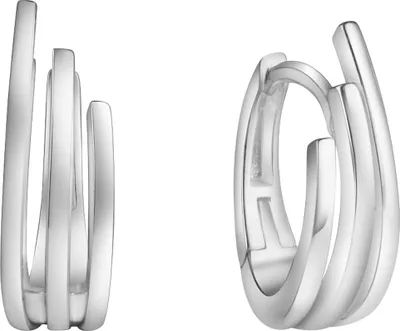 Produktbild von V Klappcreolen 925/- Sterling Silber 1,3cm weiß 371210240R
