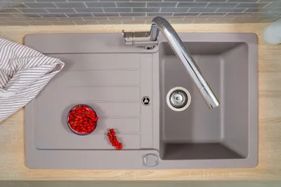 Produktbild von Küchenspüle Einbauspüle Spülbecken Granitspüle 86 x 50 Grau Respekta Austin
