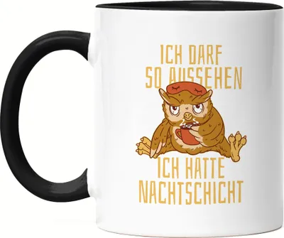 Produktbild von Ich darf so aussehen ich hatte Nachtschicht Tasse Schwarz Krankenschwester Müdigkeit Notfallaufnahme
