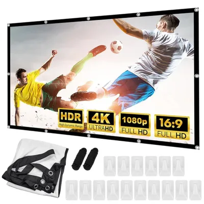 Image de Solidchoice - Écran de projection en toile de 100 pouces - Écran de projecteur HD portable