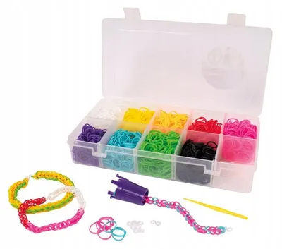Produktbild von Playbox Kreativ-Set XXL Gummibänder für Armbänder mit Häkelnadel