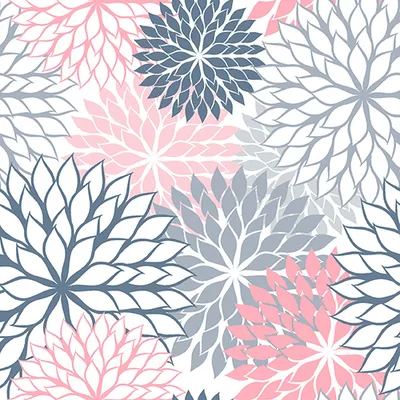 Zdjęcie produktu dla 200 serwetek Papstar, 3-warstwowe 1/4 składane 40 cm x 40 cm szare Floralies 88597