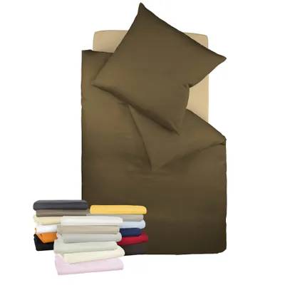 Produktbild von liebling Bettwäsche Interlock Jersey 155 x 200 cm, Farbe mokkabraun, Bettbezug aus 100% Baumwolle, edler Glanz, waschbar 60 Grad