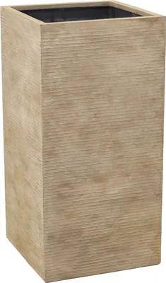 Immagine prodotto di Vaso da fiori BLOCK in fibra di vetro, beige a strisce, 40x40x80 cm
