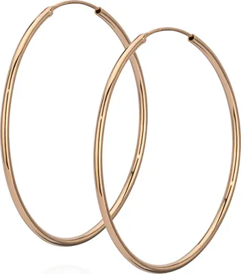 Produktbild von Paar Creole Ohrringe Vergoldet Ohrschmuck Ohrhänger 50mm 7412