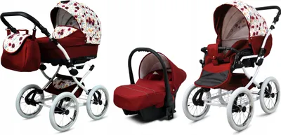 Obrázok produktu pre BabyLux® Margaret | Detský kočík 3v1 Bambimo | Detský kočík Medow Flowers On White | Detský kočík Kombi
