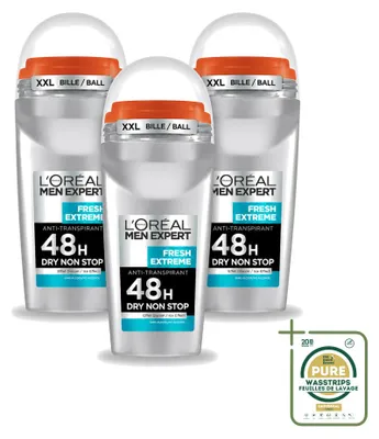 Produktbild von 3 x L’Oréal Paris Men Expert Fresh Extreme Deodorant Roller - 50 ml - Vorratspackung - 3 Stücke