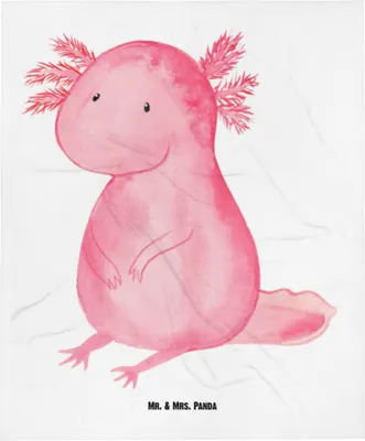 Produktbild von Mr. & Mrs. Panda Schmusedecke Axolotl Niedlich - Weiß - Geschenk, Schlummerdecke, Kinderdecke, Fleecedecke, Fröhlich, Babydecke, Plaid, Lebensweisheit, Weisheit, Liebe