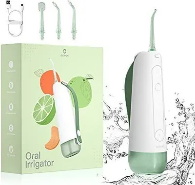 Produktbild von Oclean W10 bezdrôtový vodný zubný strojček so 4 vymeniteľnými koncovkami, profesionálny ústny irigátor, prenosný na cesty aj na doma, 5 režimov čistenia zubov, dobíjateľný - zelený