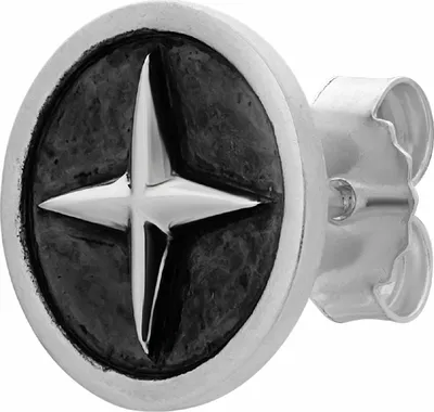 Produktbild von cai Single Ohrstecker Silber 925 rhodiniert oxidiert Stern 925/- Sterling Silber 0,7cm weiß ohne Stein 274220277