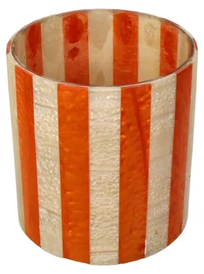 Produktbild von Kersten Kerzenhalter STRIPES orange creme | Ø10x12cm