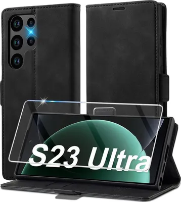 Image de Samsung Galaxy S23 Ultra Housse cuir Wallet Case Noir