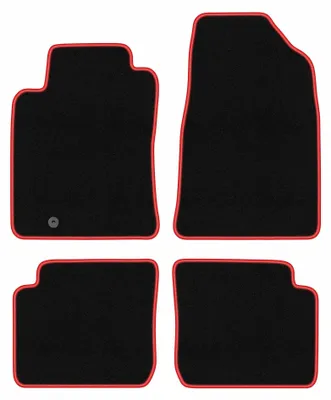 Productafbeelding van Velours automatten voor Toyota Camry IV 1994-1998 (sedan) – 4-delig, zwart/rood, op maat – Wielganizator CARLUX