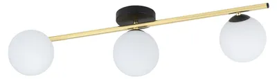 Zdjęcie produktu dla Lampa wisząca SPLENDI ze stali w kolorze czarnym i złotym z kloszami ze szkła
