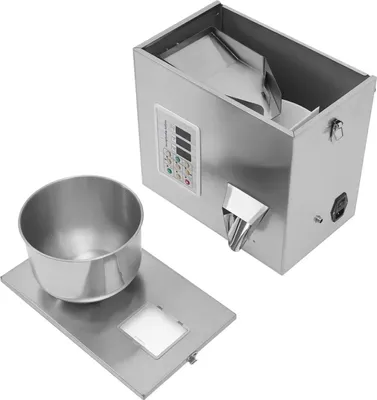 Image de Machine de remplissage de poudre et de granulés - Doseur pondéral - Plage de dosage 1-50 g - Écran LCD - Remplissage automatique - Pour thé, graines, céréales - Argent