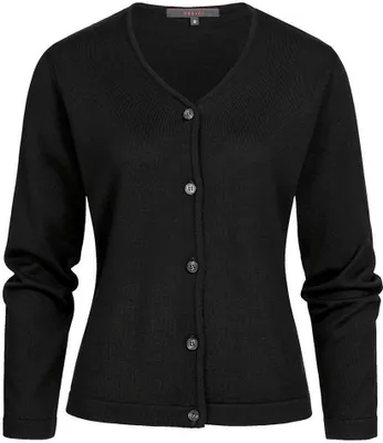 Produktbild von Greiff STRICK Damen Strickjacke V-Neck Knopfleiste Schwarz M