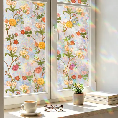 Fensterfolie 3D Regenbogen, 44,5 x 200 cm, blickdicht, dekorativ