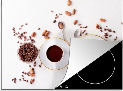 Produktbild von KitchenYeah© Herdabdeckplatte Kaffee - Kaffeebohnen - Schokolade , 77x59cm, Küche Deko, Glaskeramikkochfeld Herdabdeckung, Abdeckplatte fùr Kochfeld