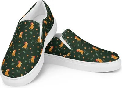 Produktbild von Mr. & Mrs. Panda Loafer Damen Fuchs Weihnachten Größe 42 1/2 - Grün - Geschenk, Damenschuhe, Weihnachtsmann, Slipper, Winter, Mokassins, Nikolaus, Füchse, Heiligabend