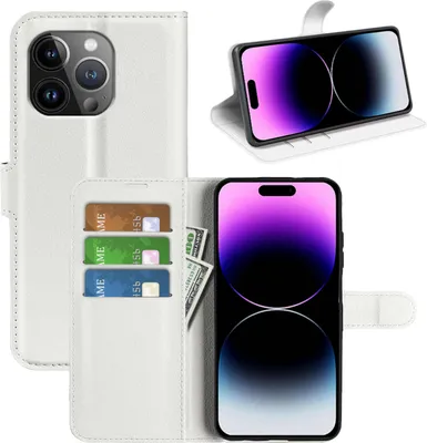 Immagine prodotto di Per Apple iPhone 15 Pro Max Smart Mobile Phone Case Bianco Custodia in  Cover Case Book