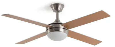 Produktbild von Deckenventilator mit Licht Lautlos DC Holzflügel Navy Evo Holz Fernbedienung Groß (zwischen 20–30 m²) 132 cm Nickel