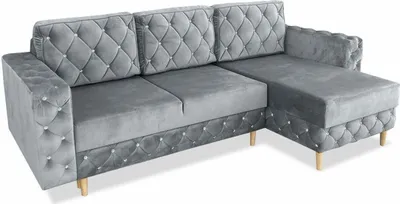 Produktbild von ARES MEBLE Gepolstertes Ecksofa DELUX - Relaxsofa 3 sitzer mit Schlaffunktion und Bettzeugcontainer, Schlafsofa 140x200 Sonoma - Hellgrau