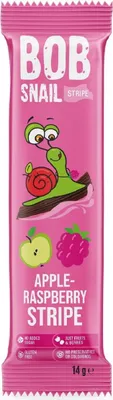 PRZEKĄSKA STRIPE JABŁKO - MALINA BEZ DODATKU CUKRÓW BEZGLUTENOWA 14 g - BOB SNAIL